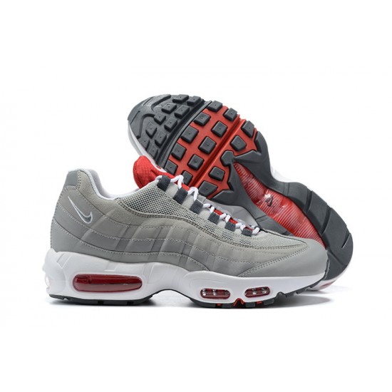 Men Nike Air Max 95 TT Grey White and Red Shoes 