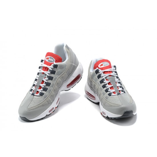 Men Nike Air Max 95 TT Grey White and Red Shoes 