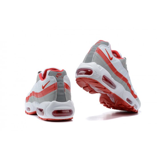 Men Nike Air Max 95 TT White Red and Grey Shoes