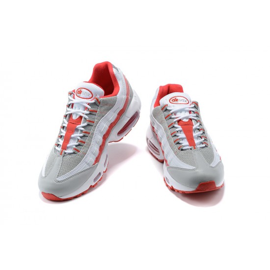 Men Nike Air Max 95 TT White Red and Grey Shoes