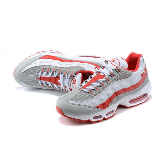 Men Nike Air Max 95 TT White Red and Grey Shoes