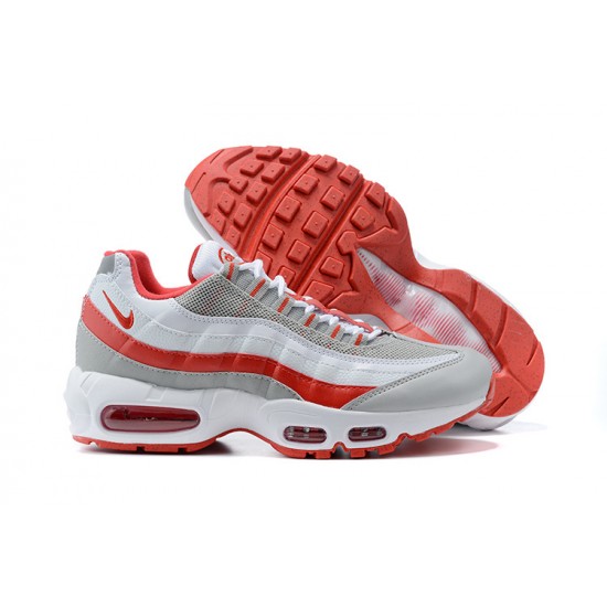 Men Nike Air Max 95 TT White Red and Grey Shoes