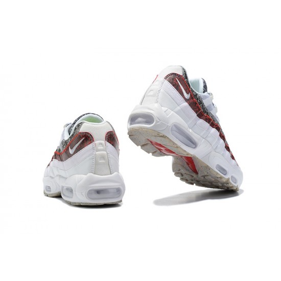 Men Nike Air Max 95 TT White and Red Shoes