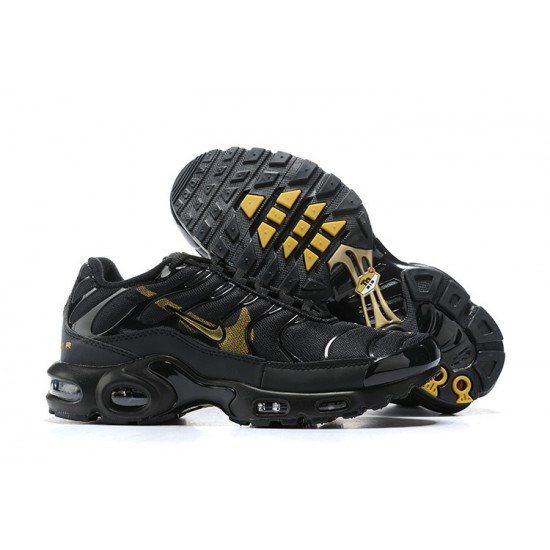 Men Nike Air Max Plus Tn Black Gold Shoes