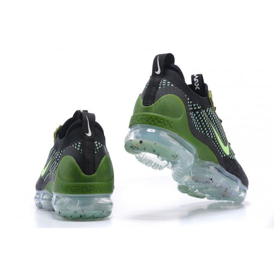 Women/Men Nike Air VaporMax 2021 Flyknit Black Green DQ7640-001 Shoes