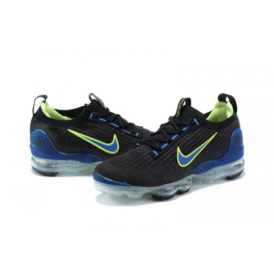 Women/Men Nike Air VaporMax 2021 Flyknit Black Green and Blue Shoes