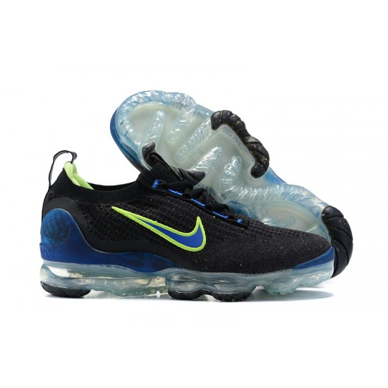 Women/Men Nike Air VaporMax 2021 Flyknit Black Green and Blue Shoes