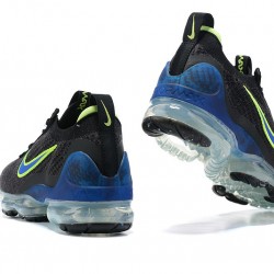 Women/Men Nike Air VaporMax 2021 Flyknit Black Green and Blue Shoes