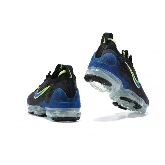 Women/Men Nike Air VaporMax 2021 Flyknit Black Green and Blue Shoes