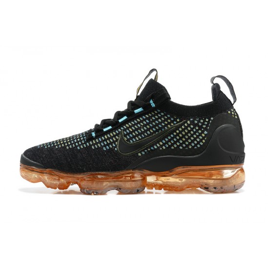 Women/Men Nike Air VaporMax 2021 Flyknit Black Orange Shoes