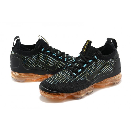 Women/Men Nike Air VaporMax 2021 Flyknit Black Orange Shoes