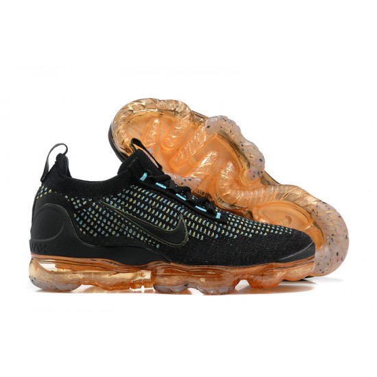 Women/Men Nike Air VaporMax 2021 Flyknit Black Orange Shoes