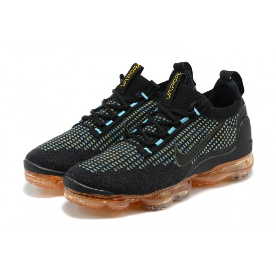 Women/Men Nike Air VaporMax 2021 Flyknit Black Orange Shoes