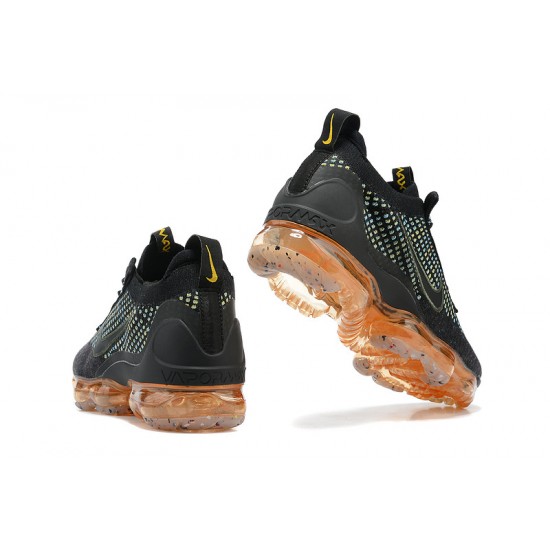 Women/Men Nike Air VaporMax 2021 Flyknit Black Orange Shoes