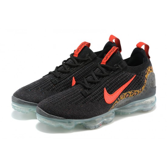 Women/Men Nike Air VaporMax 2021 Flyknit Black Red Shoes