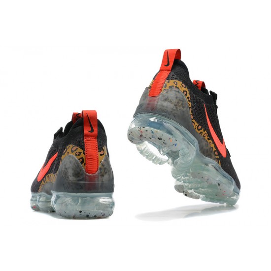 Women/Men Nike Air VaporMax 2021 Flyknit Black Red Shoes