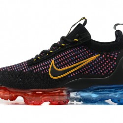 Women/Men Nike Air VaporMax 2021 Flyknit Black Red and Blue Shoes