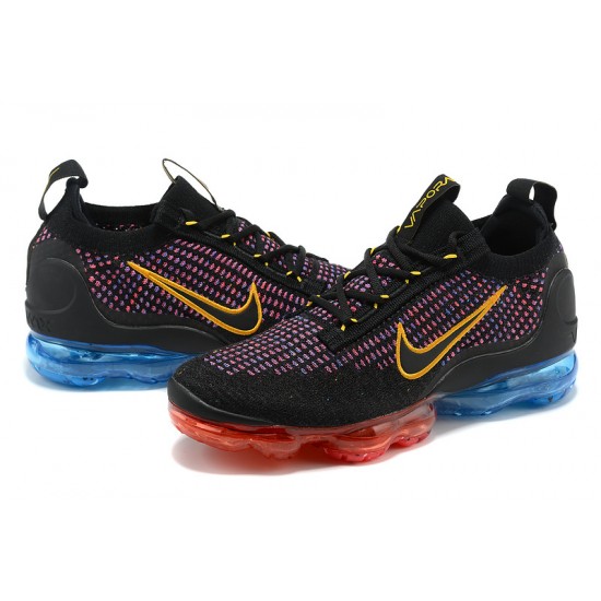 Women/Men Nike Air VaporMax 2021 Flyknit Black Red and Blue Shoes