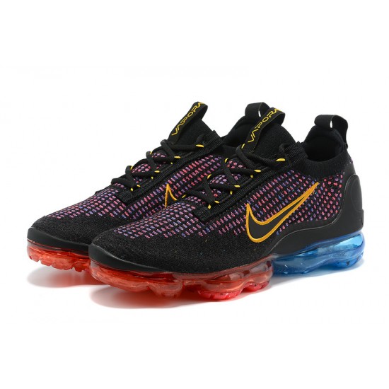 Women/Men Nike Air VaporMax 2021 Flyknit Black Red and Blue Shoes