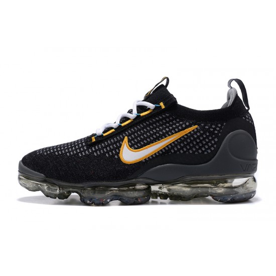 Women/Men Nike Air VaporMax 2021 Flyknit Black Yellow DH4086-001 Shoes