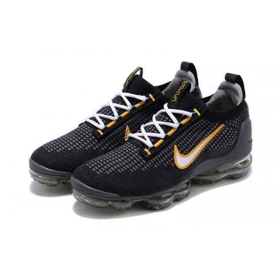 Women/Men Nike Air VaporMax 2021 Flyknit Black Yellow DH4086-001 Shoes