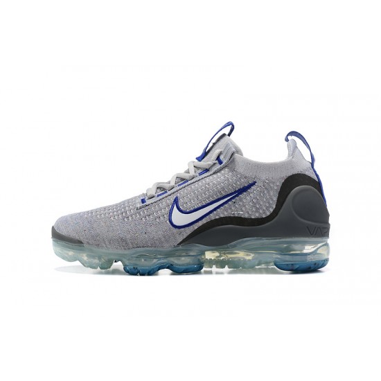 Women/Men Nike Air VaporMax 2021 Flyknit Grey Blue Shoes