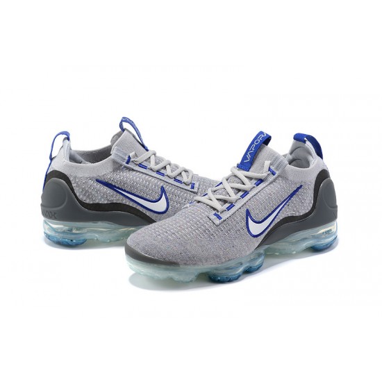 Women/Men Nike Air VaporMax 2021 Flyknit Grey Blue Shoes