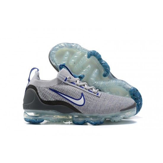 Women/Men Nike Air VaporMax 2021 Flyknit Grey Blue Shoes