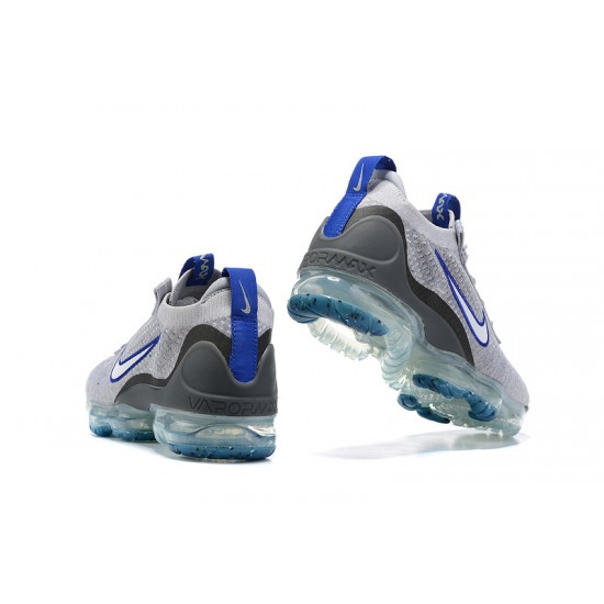 Women/Men Nike Air VaporMax 2021 Flyknit Grey Blue Shoes