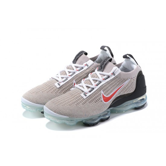 Women/Men Nike Air VaporMax 2021 Flyknit Grey Red DH4085-003 Shoes