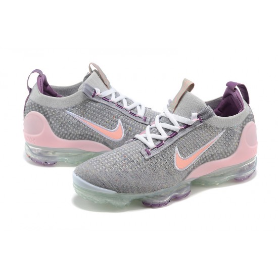 Women/Men Nike Air VaporMax 2021 Flyknit Grey and Pink Shoes