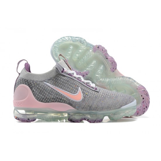 Women/Men Nike Air VaporMax 2021 Flyknit Grey and Pink Shoes