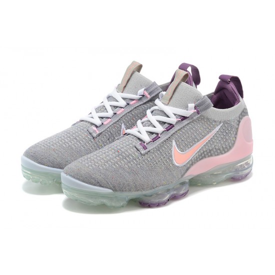 Women/Men Nike Air VaporMax 2021 Flyknit Grey and Pink Shoes