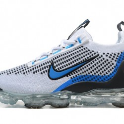 Women/Men Nike Air VaporMax 2021 Flyknit White Blue DM0025-001 Shoes