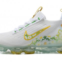 Women/Men Nike Air VaporMax 2021 Flyknit White Yellow Shoes