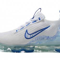 Women/Men Nike Air VaporMax 2021 Flyknit White and Blue Shoes