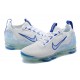 Women/Men Nike Air VaporMax 2021 Flyknit White and Blue Shoes