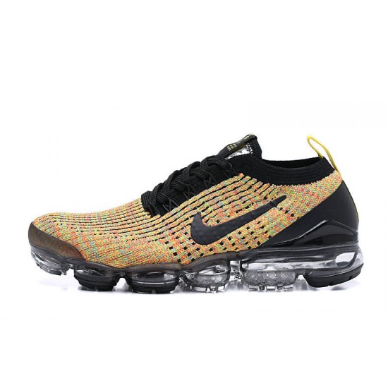 Women/Men Nike Air VaporMax Flyknit 3 Black Yellow  AJ6900-006 Shoes