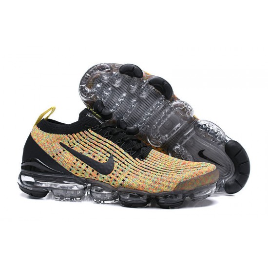 Women/Men Nike Air VaporMax Flyknit 3 Black Yellow  AJ6900-006 Shoes