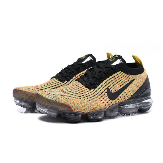 Women/Men Nike Air VaporMax Flyknit 3 Black Yellow  AJ6900-006 Shoes