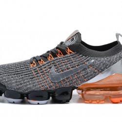 Women/Men Nike Air VaporMax Flyknit 3 Grey Orange AJ6900-024 Shoes