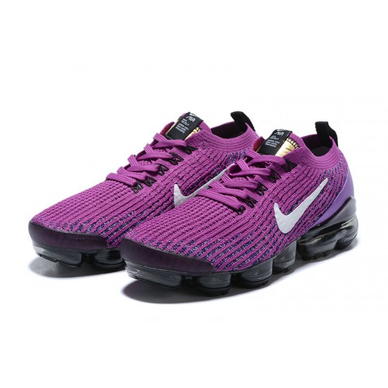 Women/Men Nike Air VaporMax Flyknit 3 Purple Black AJ6900-502 Shoes