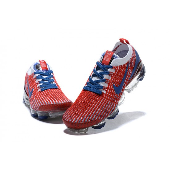 Women/Men Nike Air VaporMax Flyknit 3 Red Blue CW5585-100 Shoes