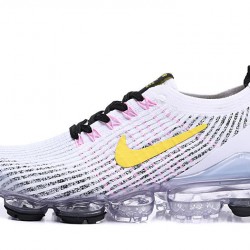 Women/Men Nike Air VaporMax Flyknit 3 White Yellow AJ6900-103 Shoes