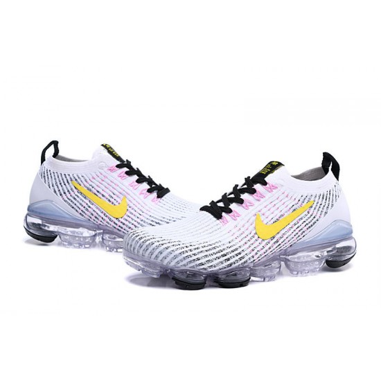 Women/Men Nike Air VaporMax Flyknit 3 White Yellow AJ6900-103 Shoes