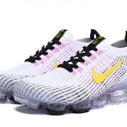 Women/Men Nike Air VaporMax Flyknit 3 White Yellow AJ6900-103 Shoes