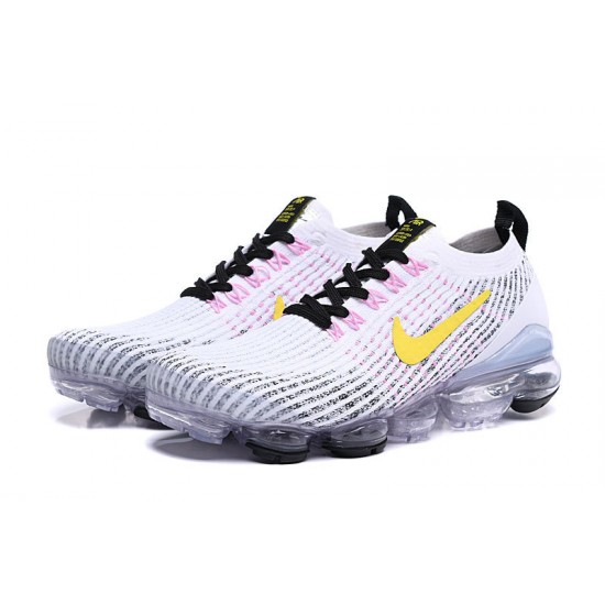 Women/Men Nike Air VaporMax Flyknit 3 White Yellow AJ6900-103 Shoes