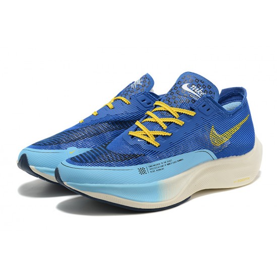 Men Nike ZoomX VaporFly NEXT% Blue Yellow Shoes 