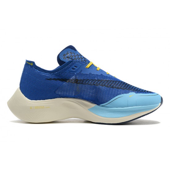 Men Nike ZoomX VaporFly NEXT% Blue Yellow Shoes 