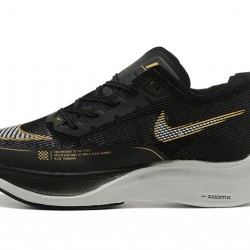 Women/Men Nike ZoomX VaporFly NEXT% Black Gold Shoes 